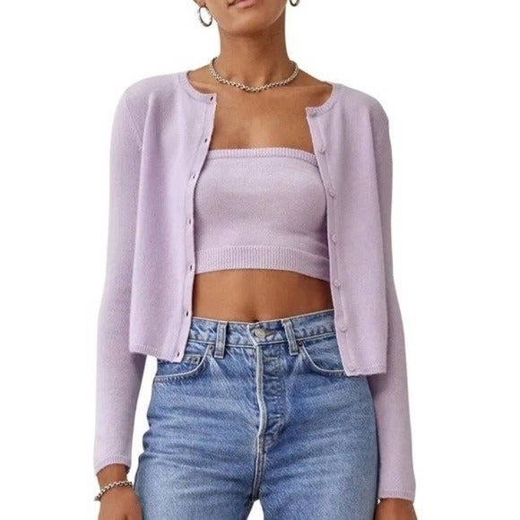 Reformation Tops - REFORMATION Cashmere Brio Tube Top Purple M NWT